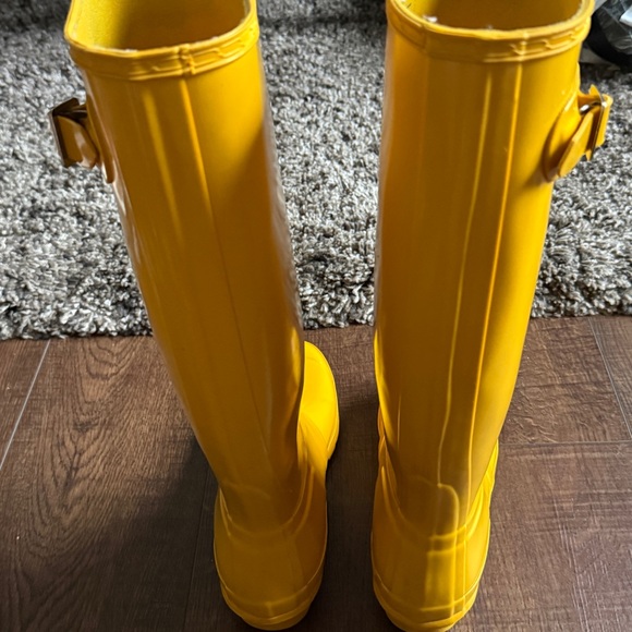 HUNTER Mustard Yellow Rain Boots Size 8 Women - Picture 7 of 14